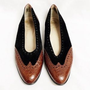 DELMAN Vintage Leather & Suede Loafers Size 9.5 M